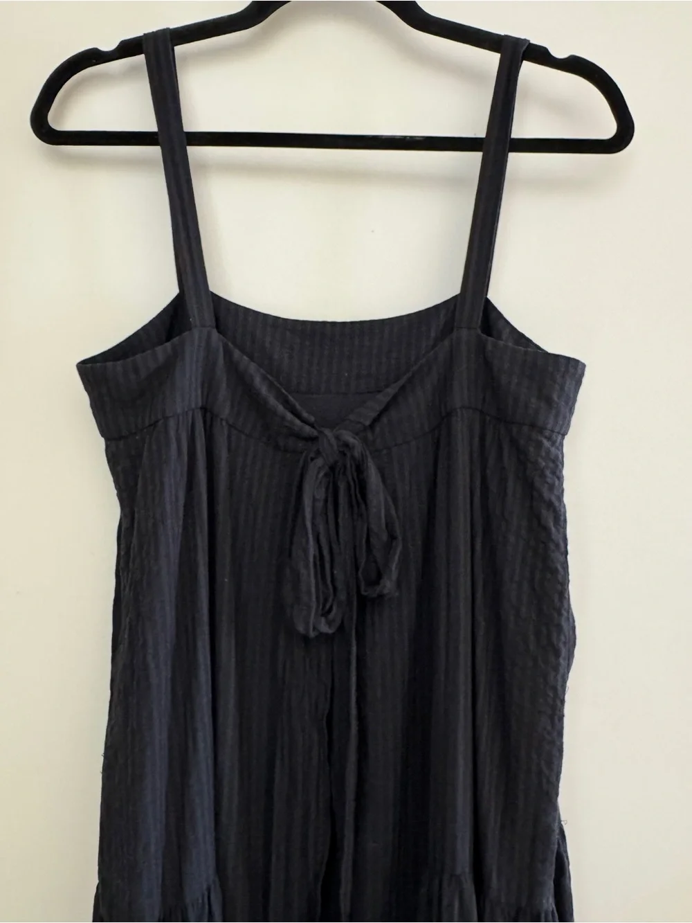 Jenni Kayne Seersucker Summer Dress in Black, Size S